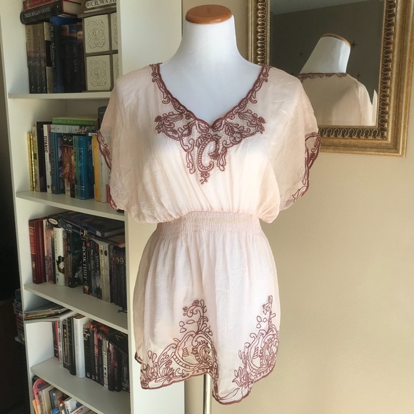 Forever 21 Tops - Forever 21 Sheer and Embroidered Romantic Top